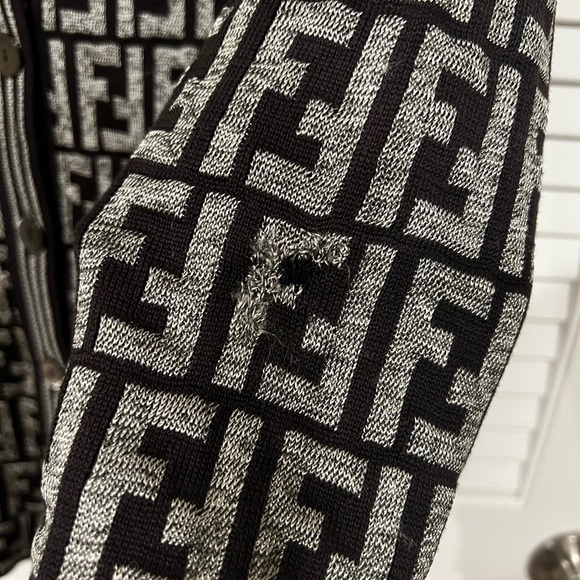 SOLD! Fendi Vintage Zucca Monogram FF Logo Cardigan - Picture 3 of 9